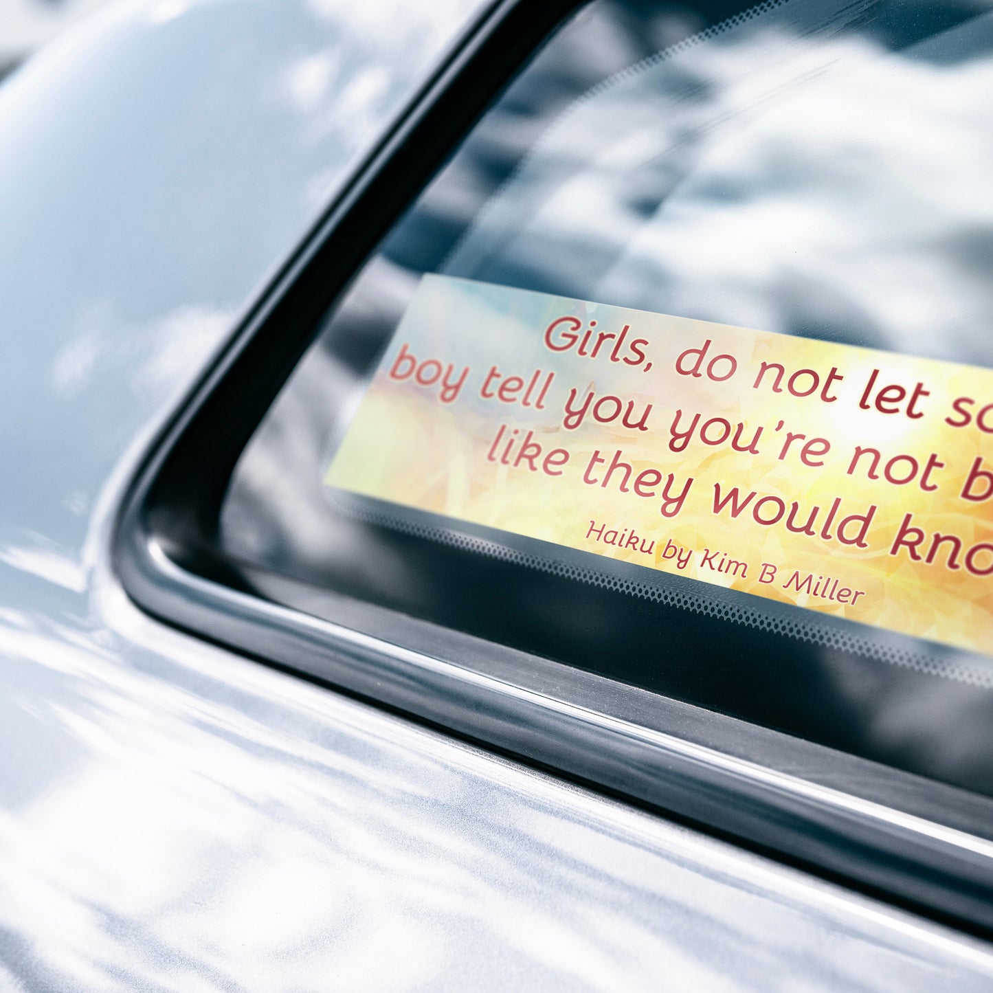 Girls Beautiful Haiku Bumper/Laptop Sticker -"Fancy Font"