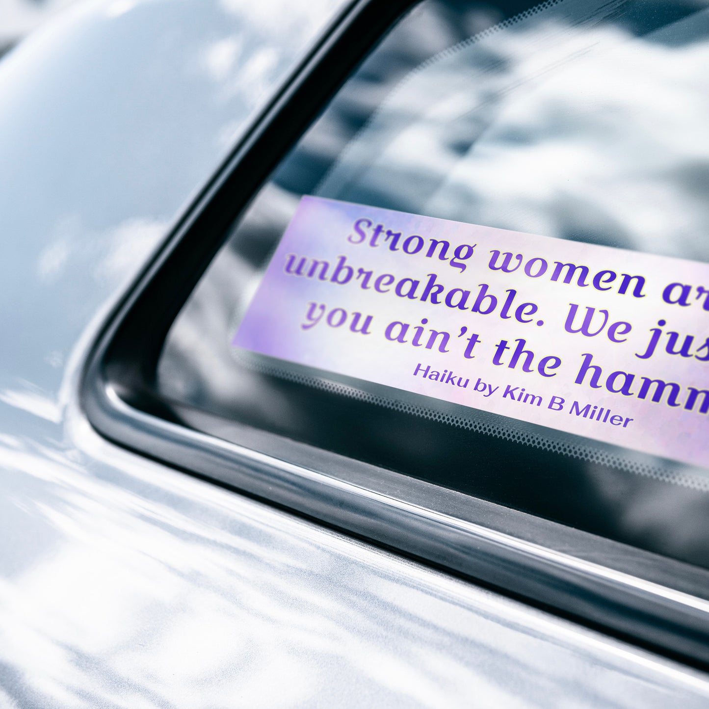 Strong Women Haiku Bumper/Laptop Sticker Purple