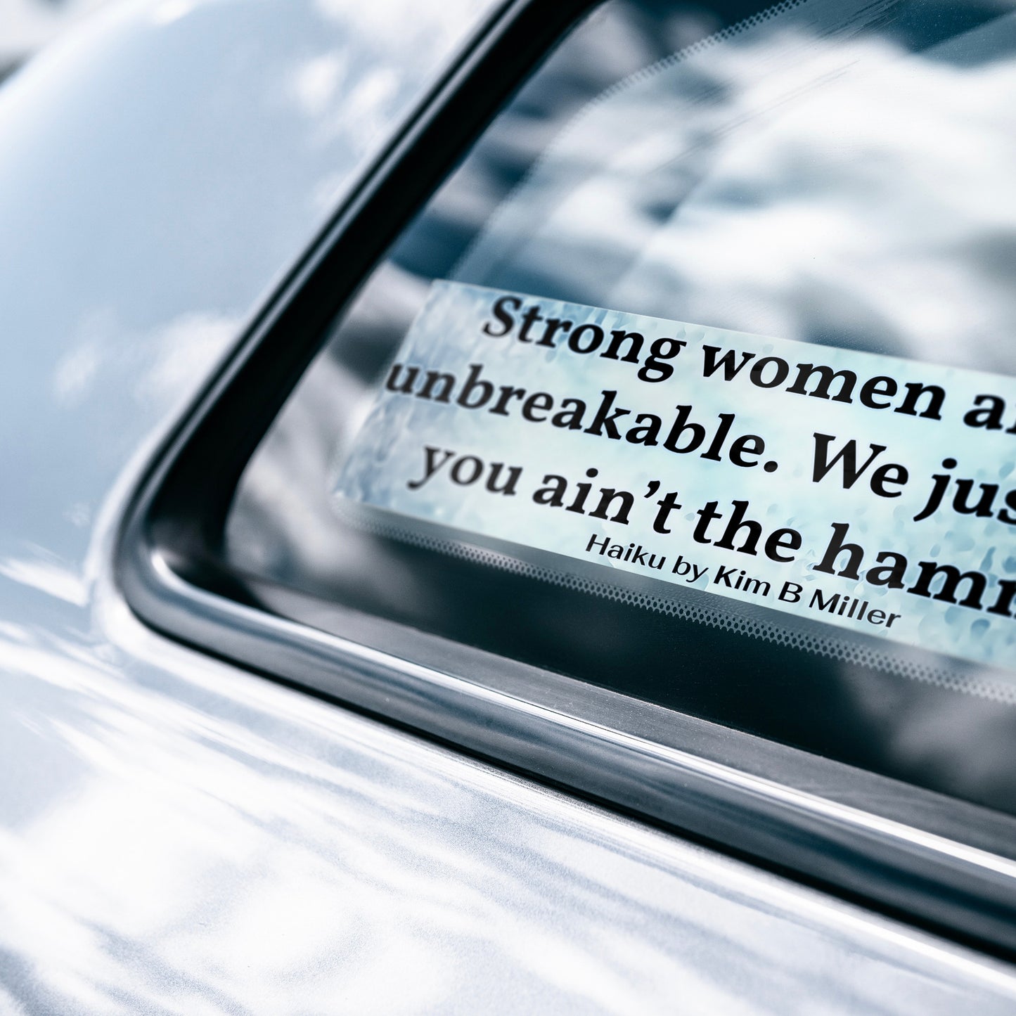 Strong Women Haiku Bumper/Laptop Sticker Gray (Large Font)