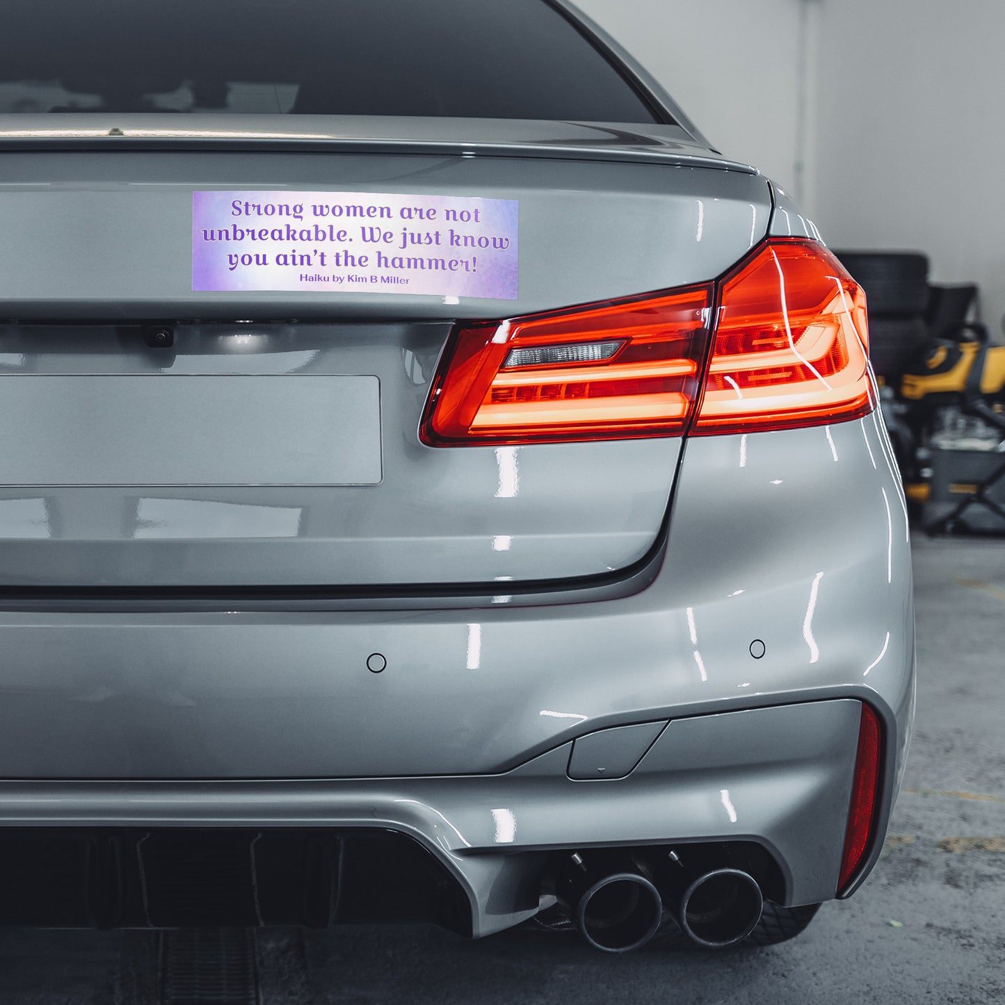 Strong Women Haiku Bumper/Laptop Sticker Purple