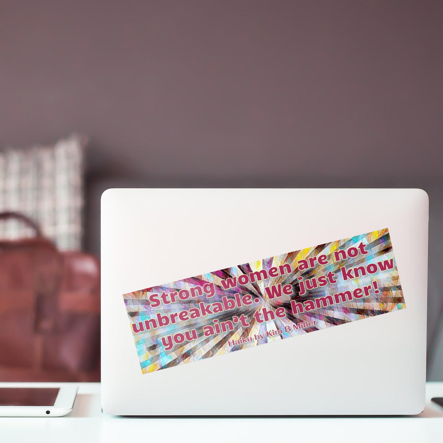 Strong Women Haiku Bumper/Laptop Sticker Multi-Colors