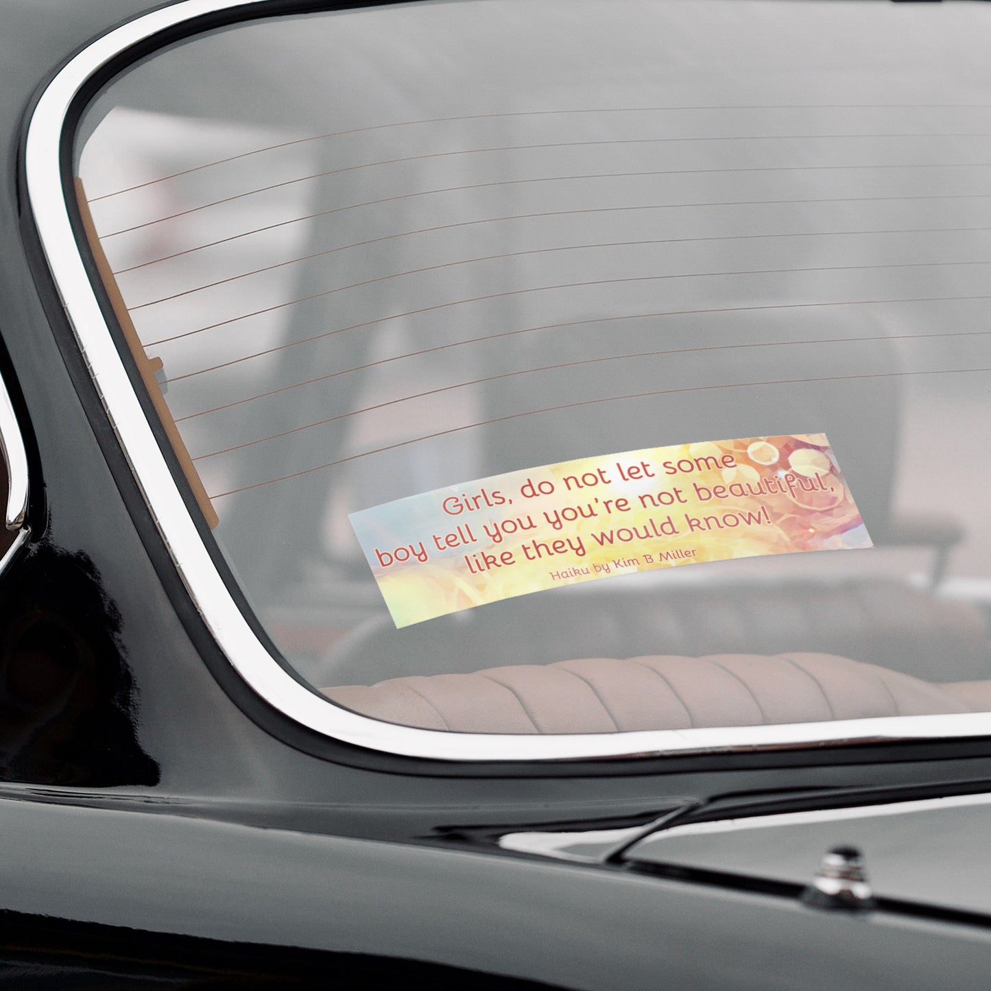 Girls Beautiful Haiku Bumper/Laptop Sticker -"Fancy Font"