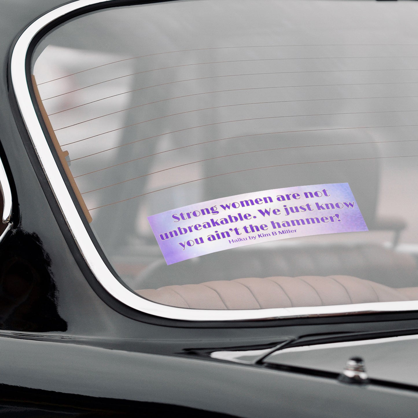 Strong Women Haiku Bumper/Laptop Sticker Purple (Cute Font)