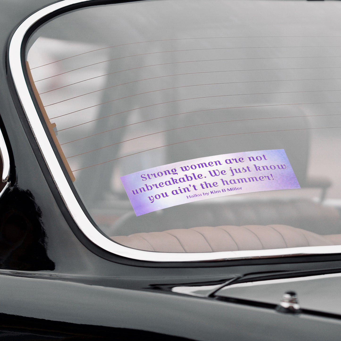 Strong Women Haiku Bumper/Laptop Sticker Purple