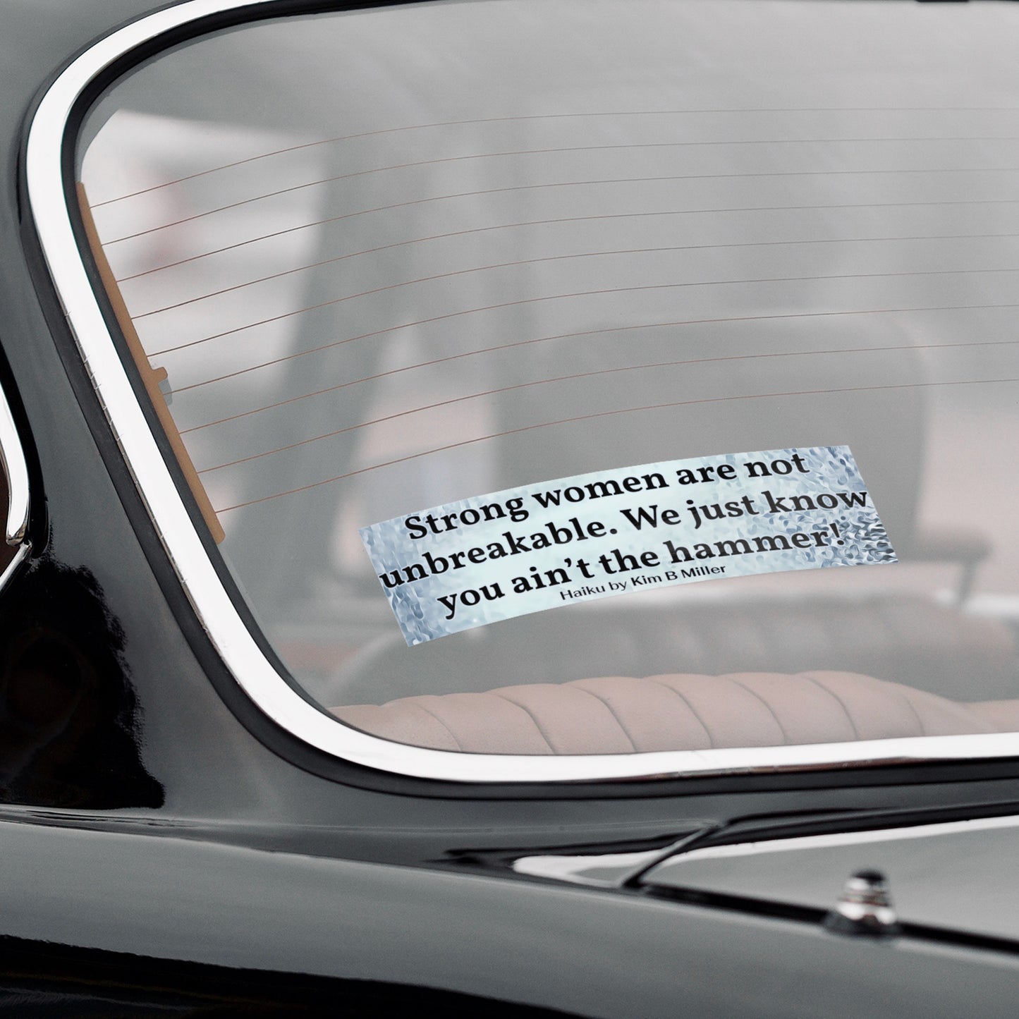 Strong Women Haiku Bumper/Laptop Sticker Gray (Large Font)