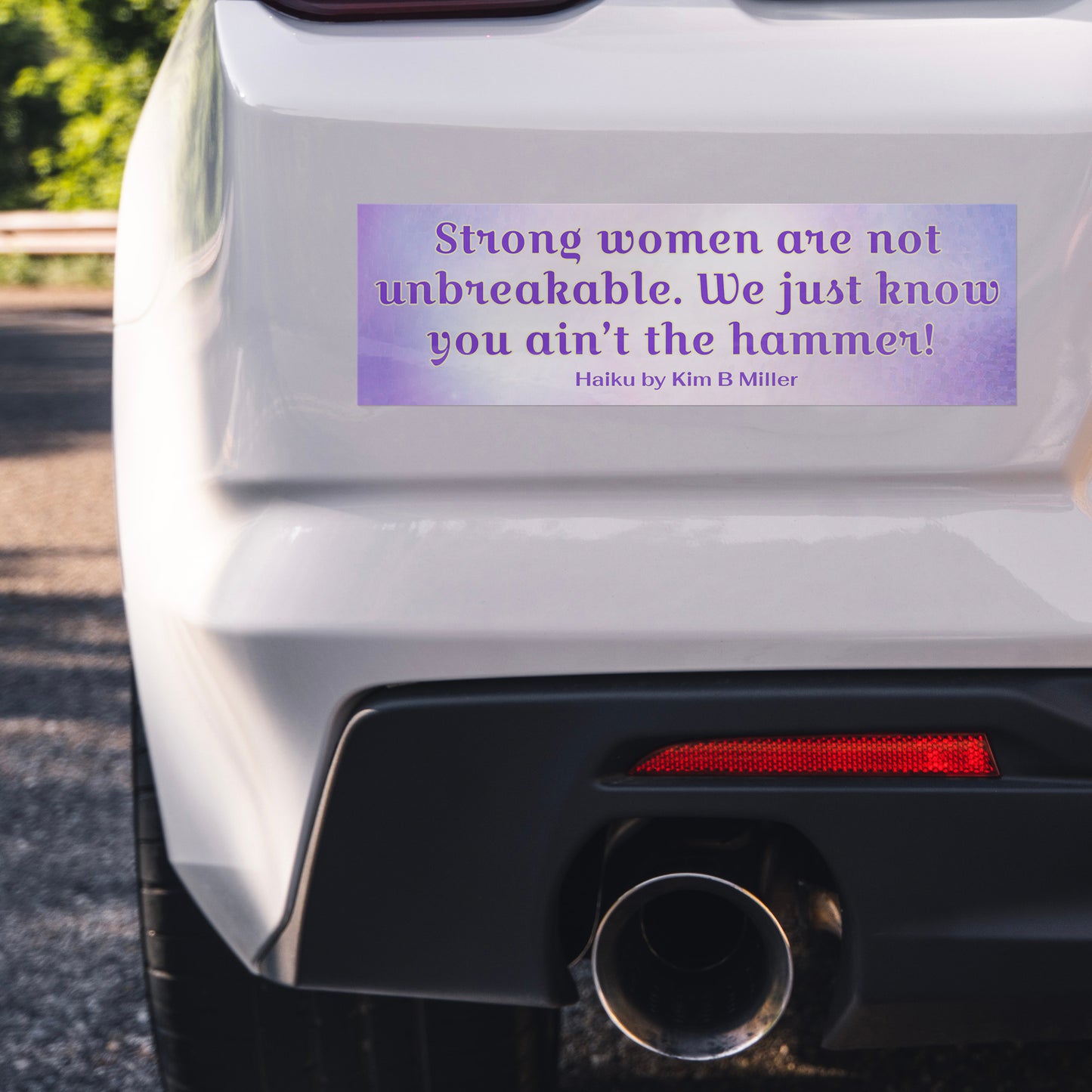 Strong Women Haiku Bumper/Laptop Sticker Purple