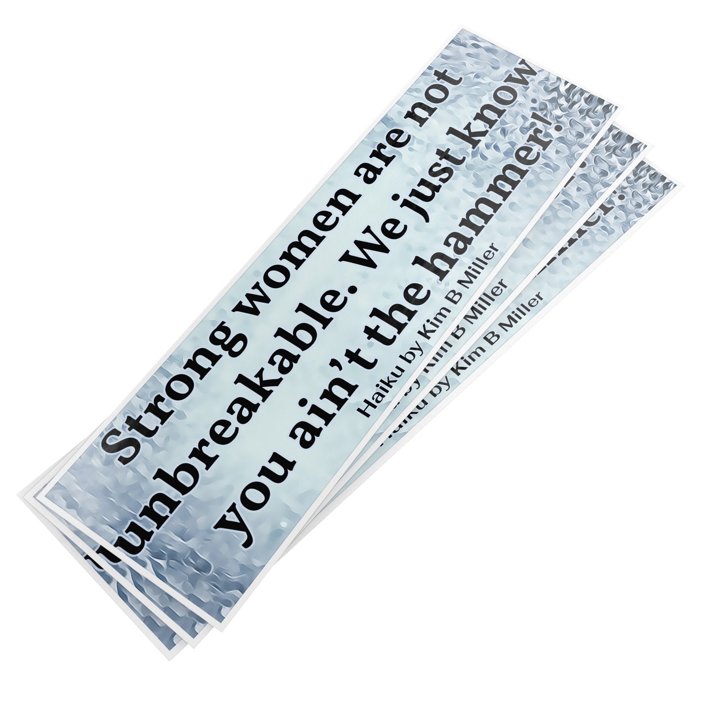 Strong Women Haiku Bumper/Laptop Sticker Gray (Large Font)