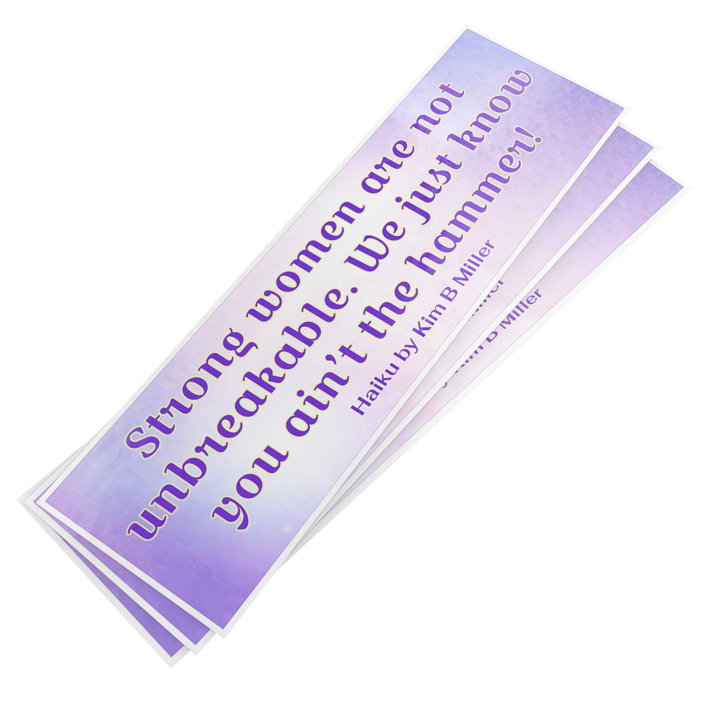 Strong Women Haiku Bumper/Laptop Sticker Purple