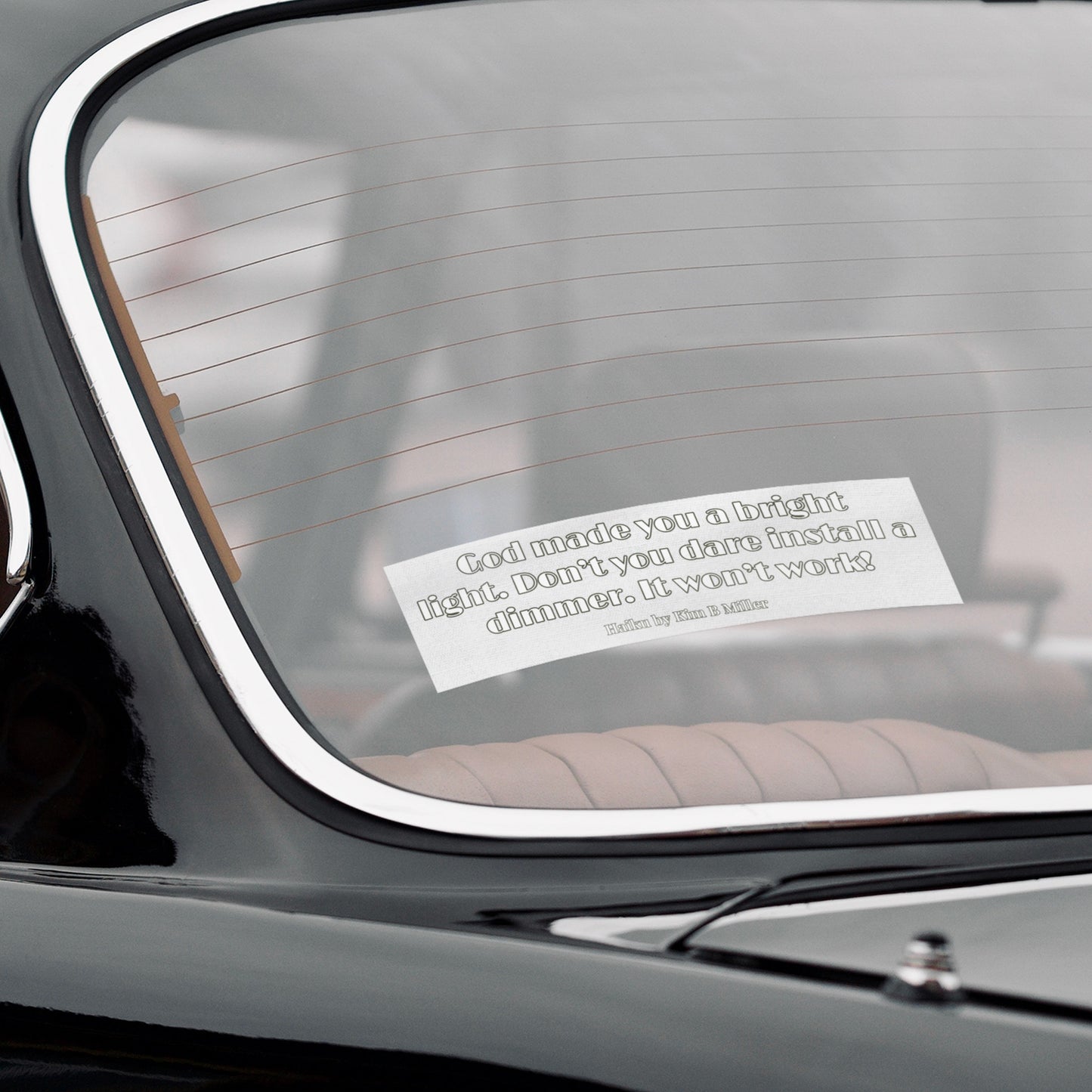 God Dimmer Haiku Bumper/Laptop Sticker White