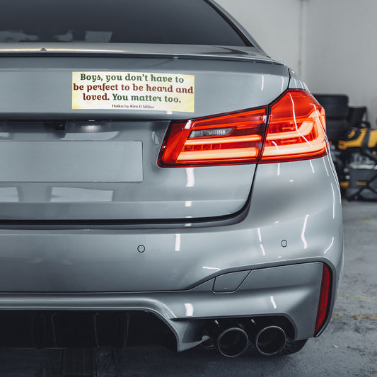 Boys Loved Haiku Bumper/Laptop Sticker Yellow