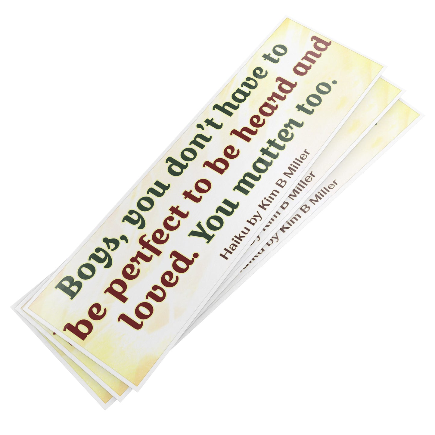 Boys Loved Haiku Bumper/Laptop Sticker Yellow