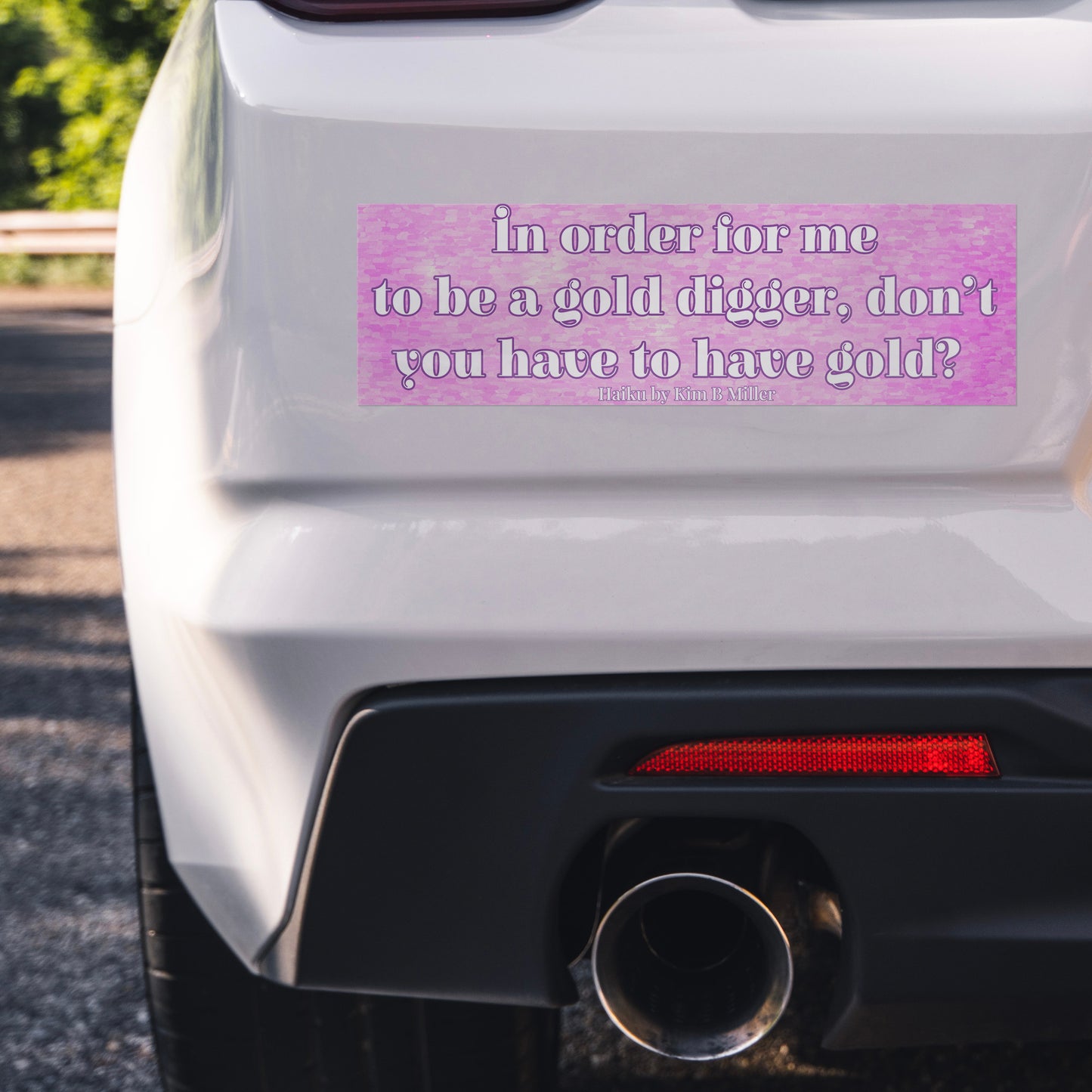 Gold Digger Haiku Bumper/Laptop Sticker Lavender