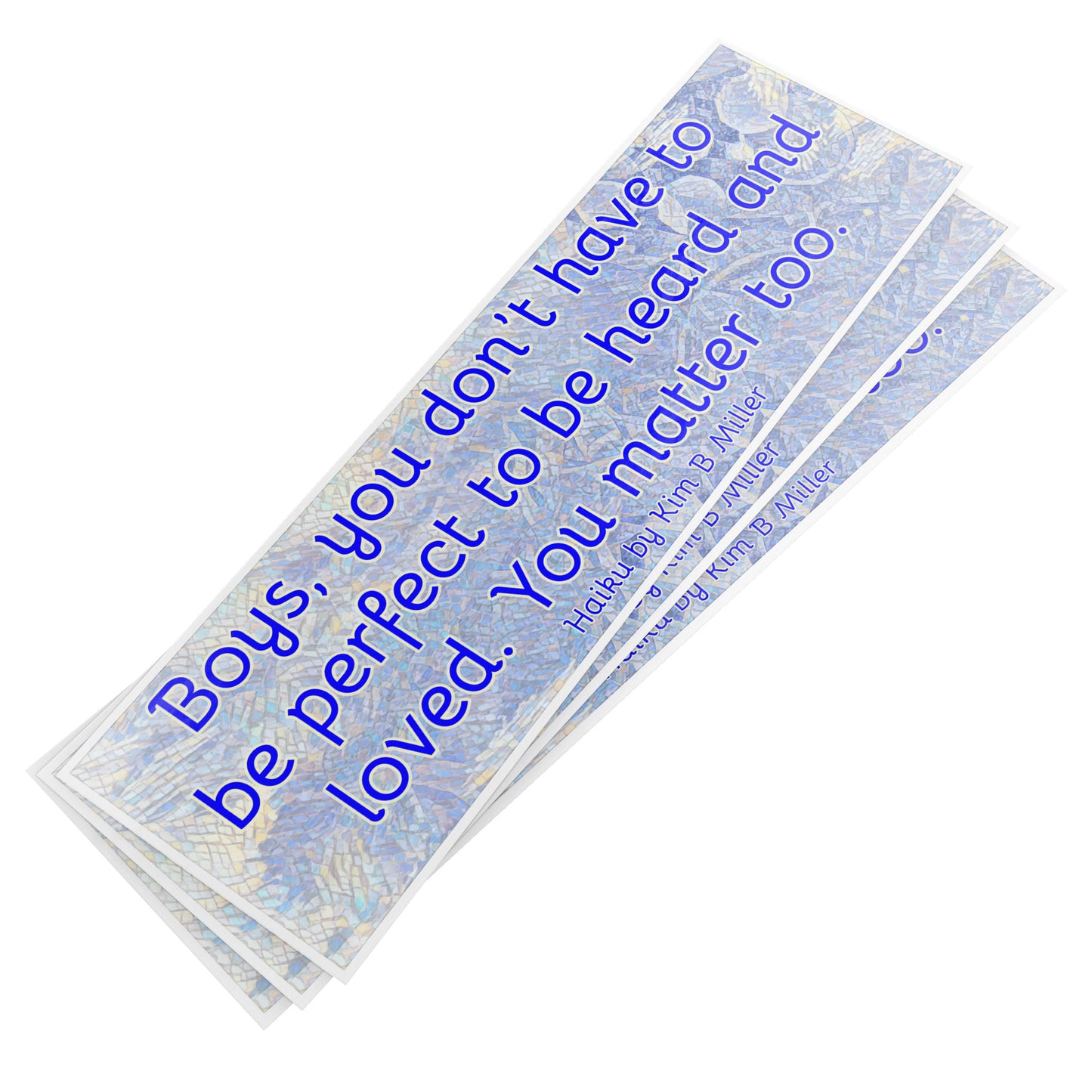 Boys Loved Haiku Bumper/Laptop Sticker "Fancy Font"