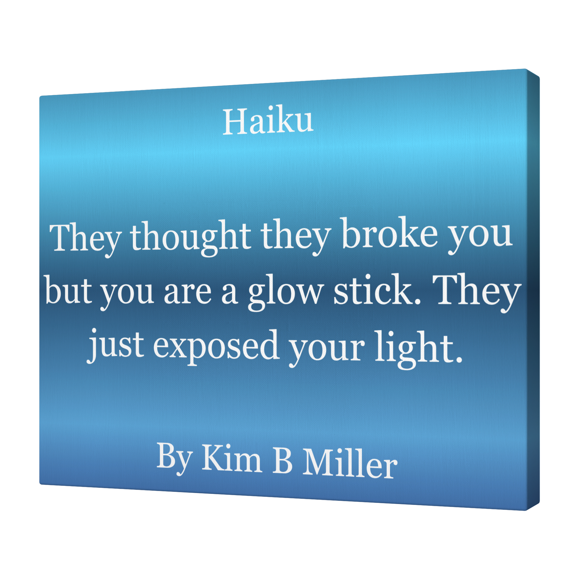Kim B Miller haiku poetry canvas wall art featuring an original poem on an elegant minimalist background