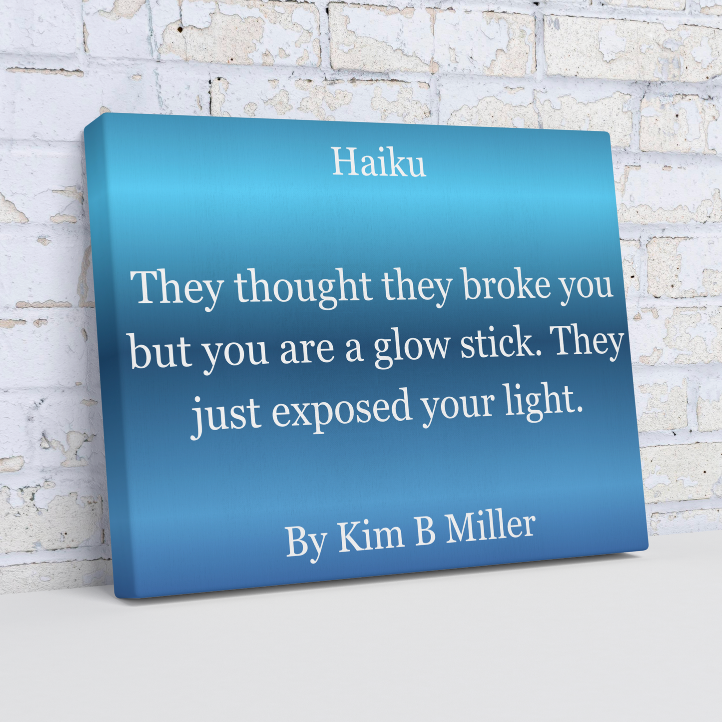 Kim B Miller haiku poetry canvas wall art featuring an original poem on an elegant minimalist background