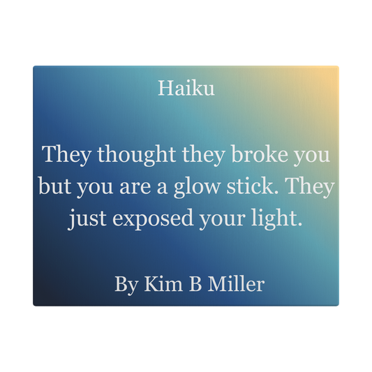 Kim B Miller haiku poetry canvas wall art featuring an original poem on an elegant minimalist background