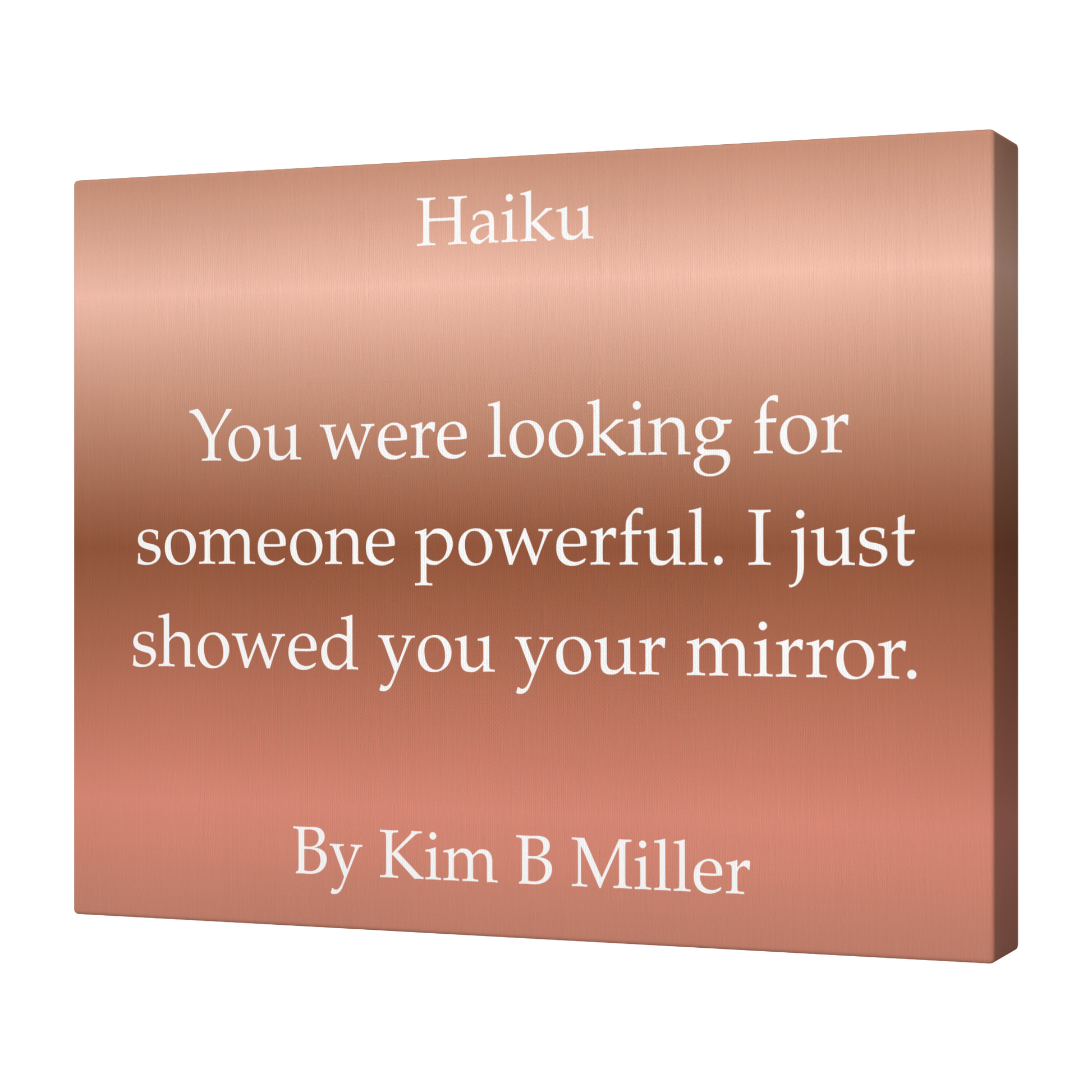 Kim B Miller haiku poetry canvas wall art featuring an original poem on a  minimalist background