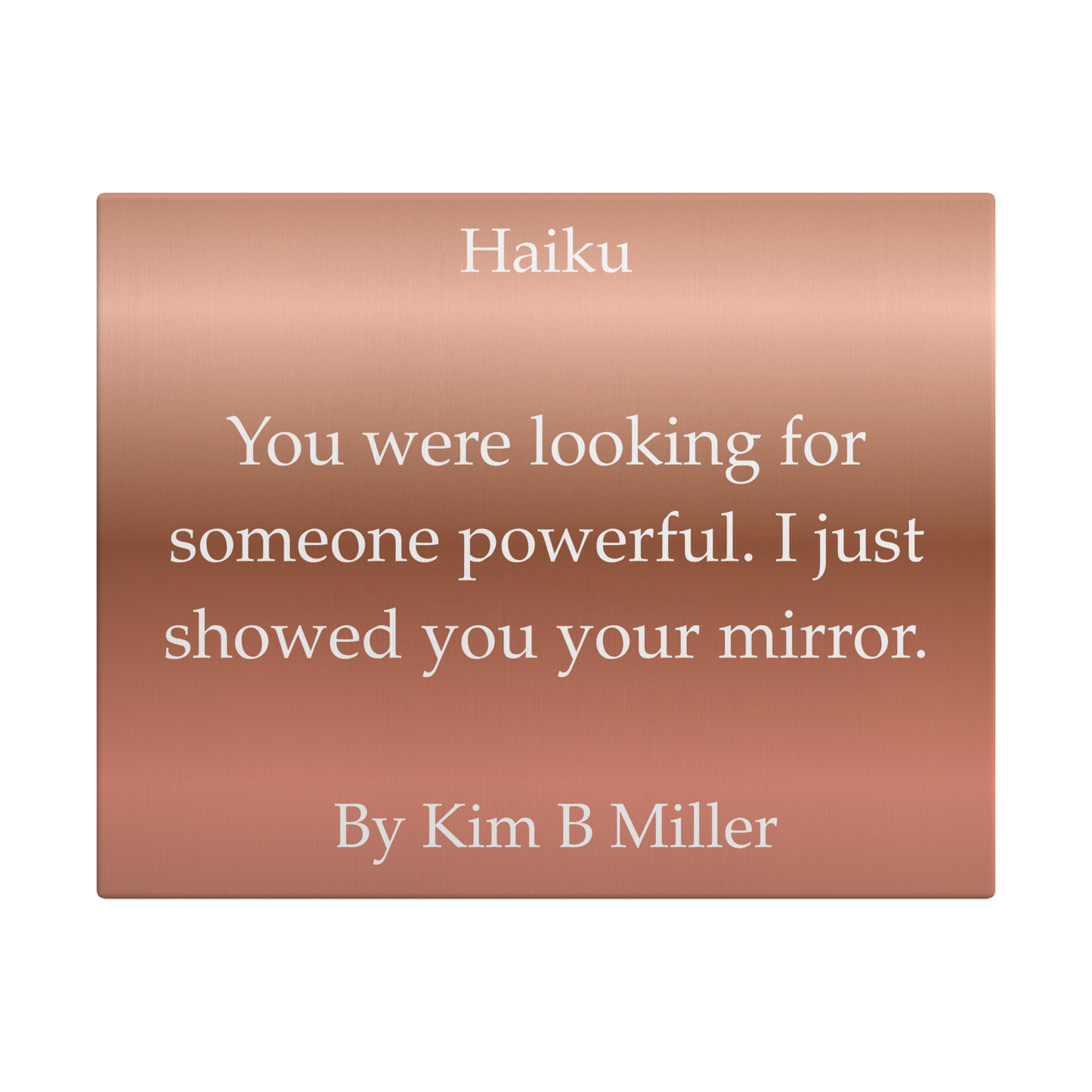 Kim B Miller haiku poetry canvas wall art featuring an original poem on a  minimalist background