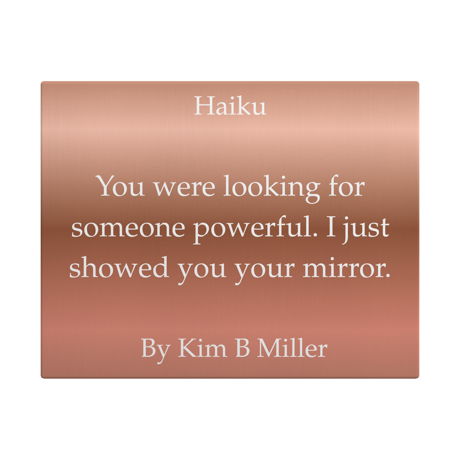 Kim B Miller haiku poetry canvas wall art featuring an original poem on a  minimalist background