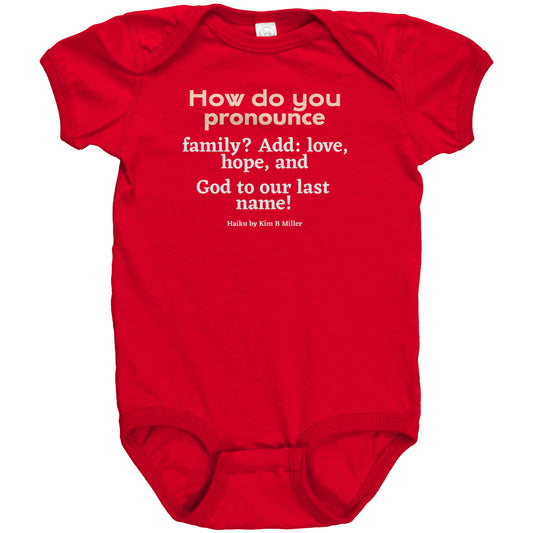 #3 Haiku Pronounce Family RS Baby Bodysuit(Front & Back)