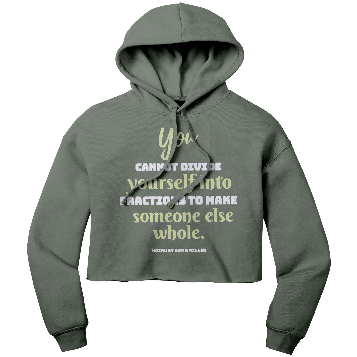 Divide Haiku: Bella Women's Crop Fleece Hoodie (both sides)