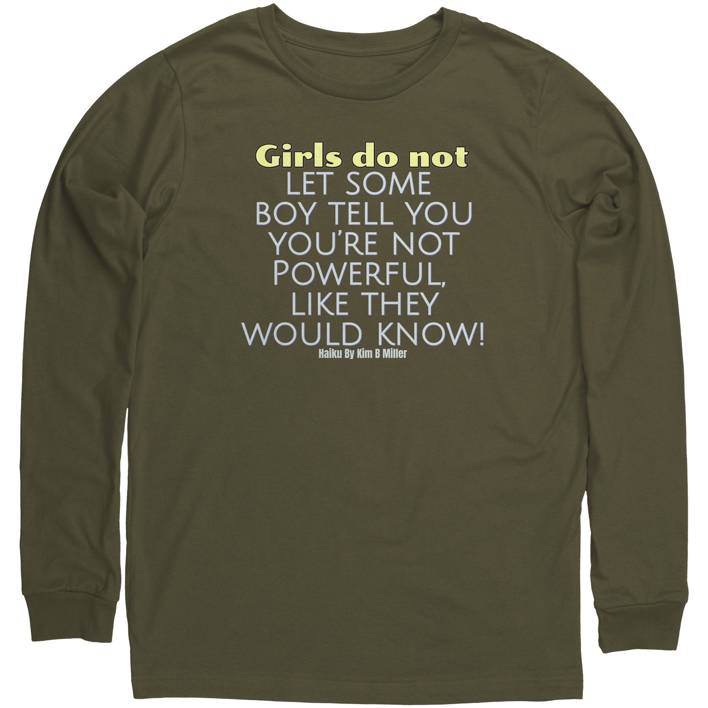 Girl Powerful Canvas Unisex Long Sleeve Shirt