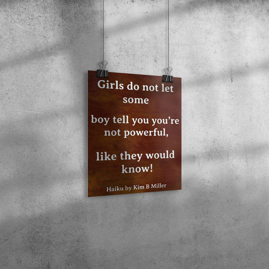 Girls Powerful Poster: 8" x 10"