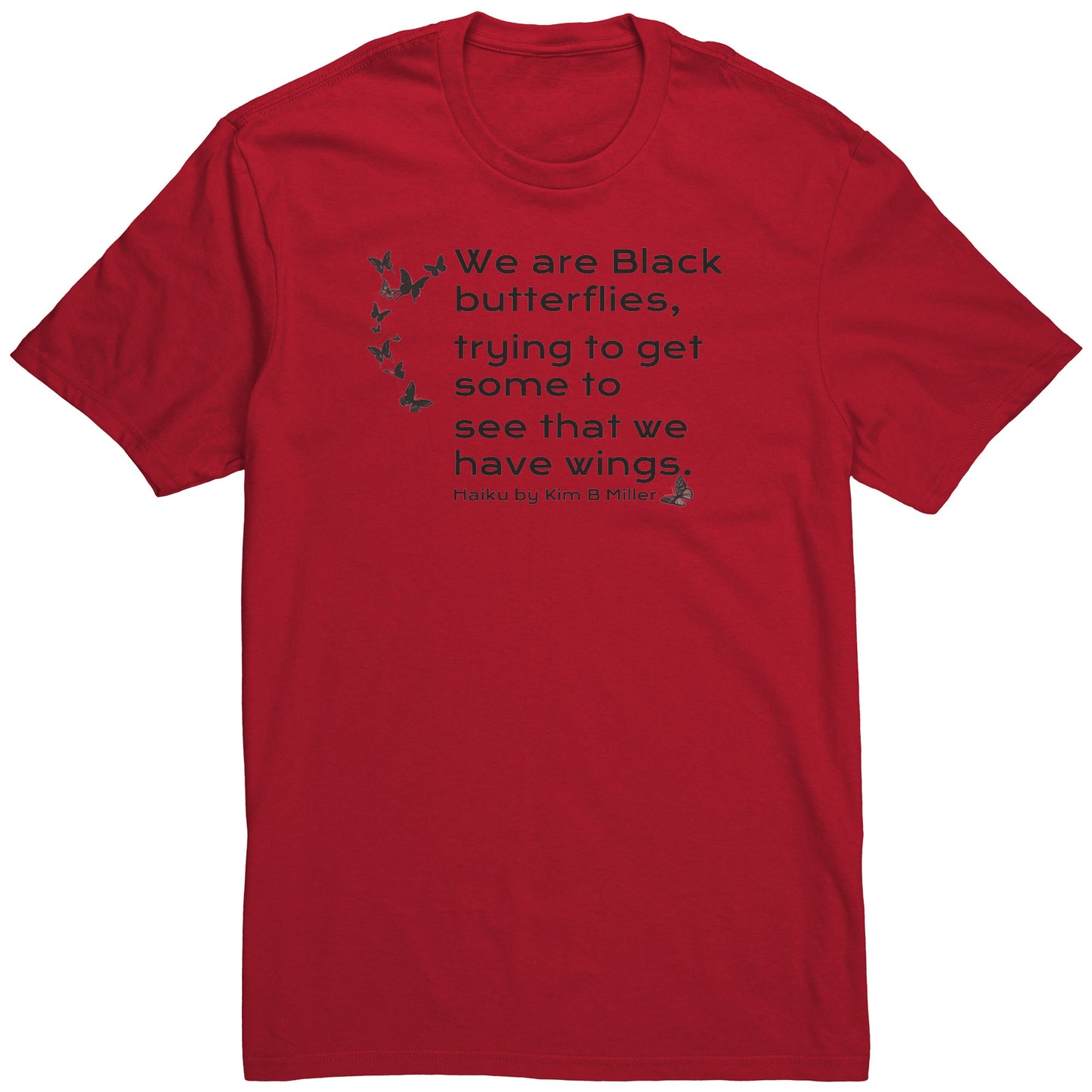 Haiku Black Butterflies District Men's Shirt