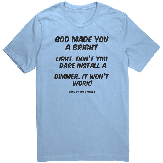 Haiku: God Bright Light Canvas Unisex Shirt