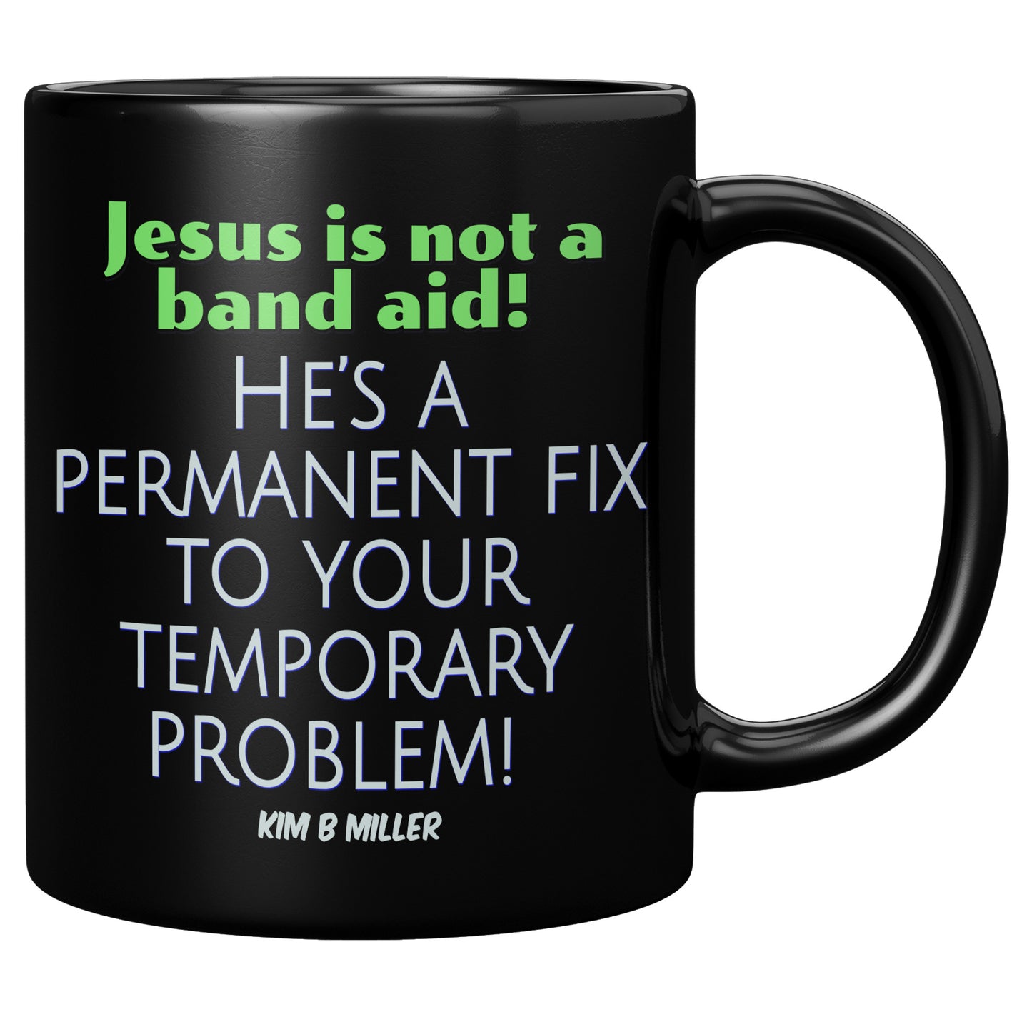 Jesus Band Aid Black Mug