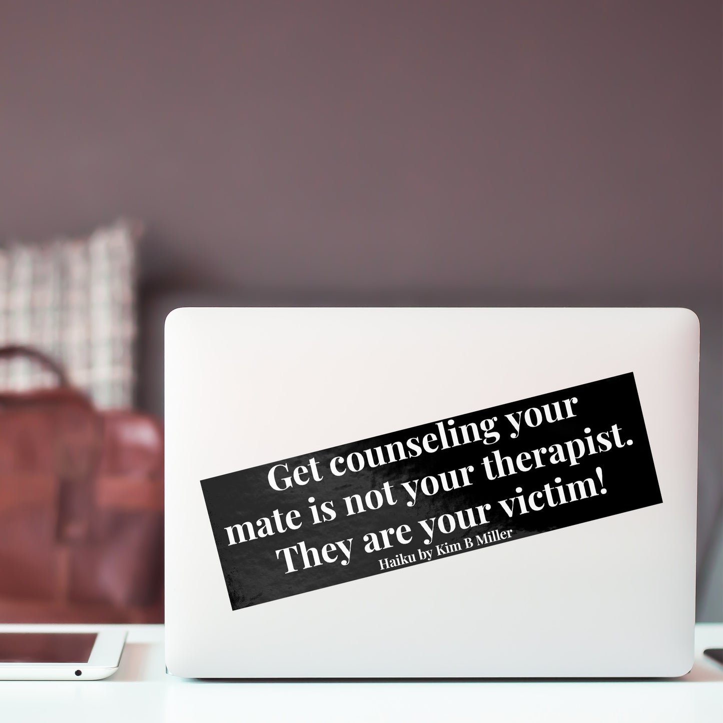 Get Counseling Haiku Bumper/Laptop Sticker Black