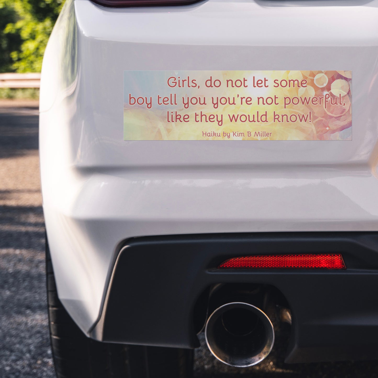 Girls Powerful Haiku Bumper/Laptop Sticker "Fancy Font"