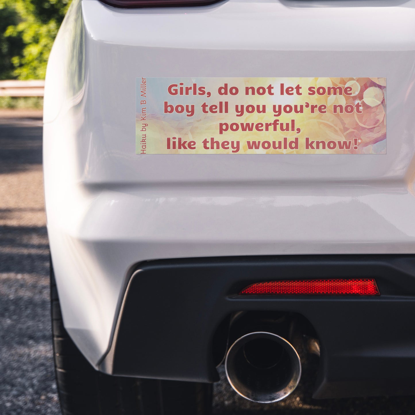 Girls Powerful Haiku Bumper/Laptop Sticker Large Font