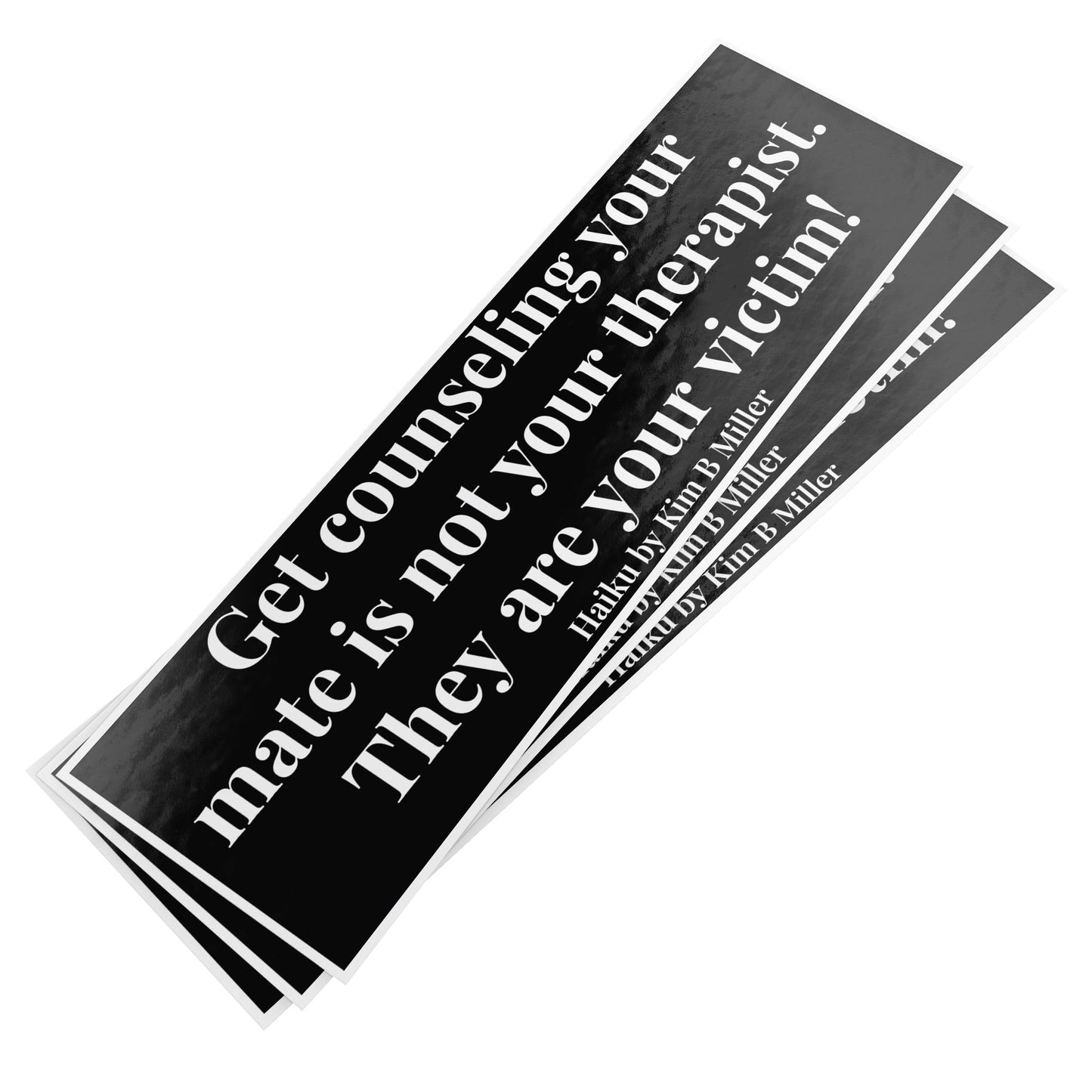 Get Counseling Haiku Bumper/Laptop Sticker Black