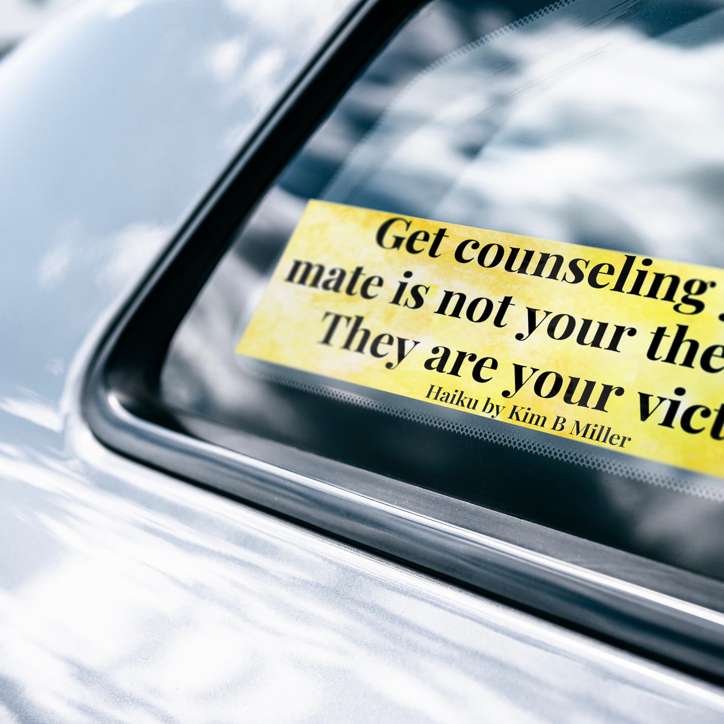 Get Counseling Haiku Bumper/Laptop Sticker Yellow