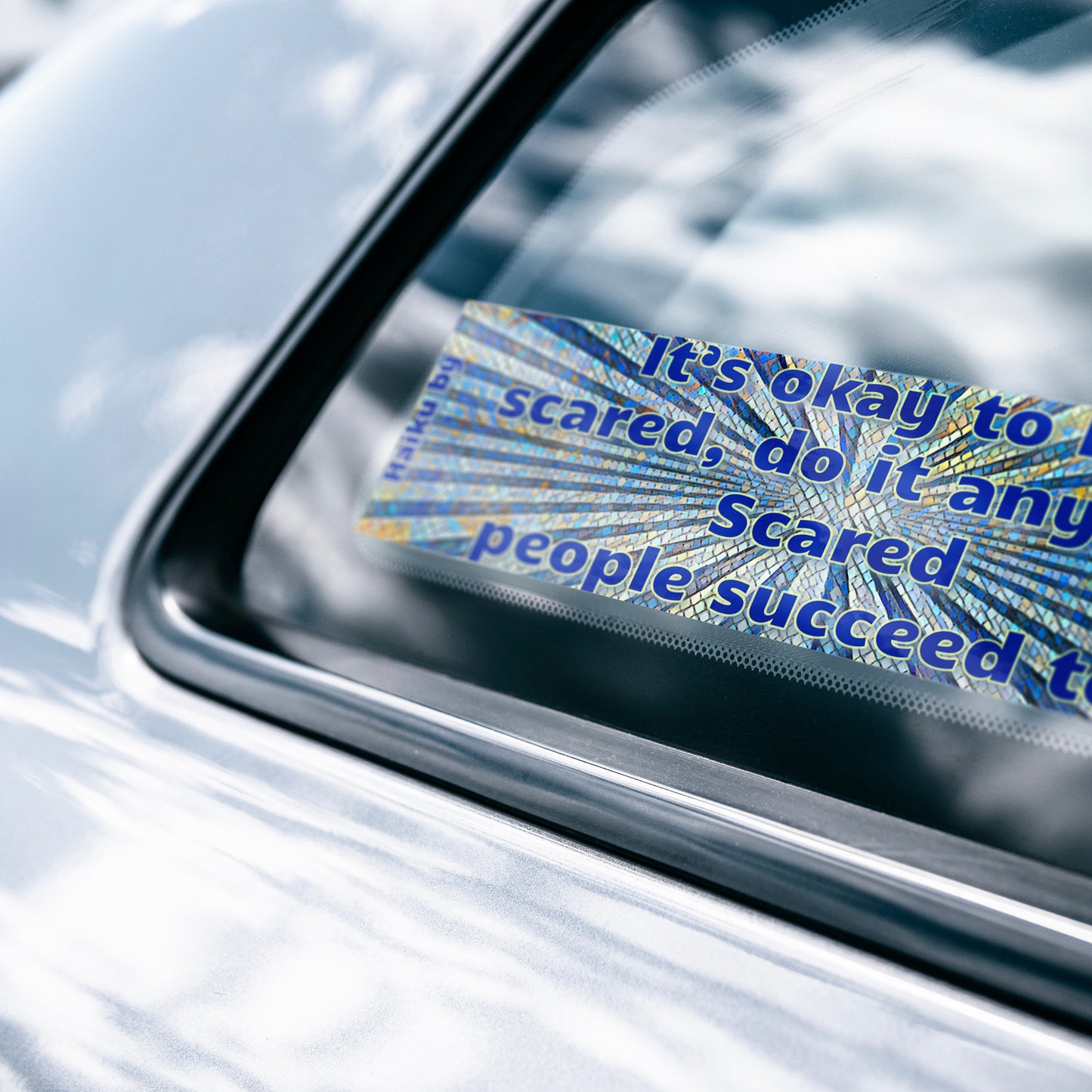 Scared People: Bumper/Laptop Sticker Blue