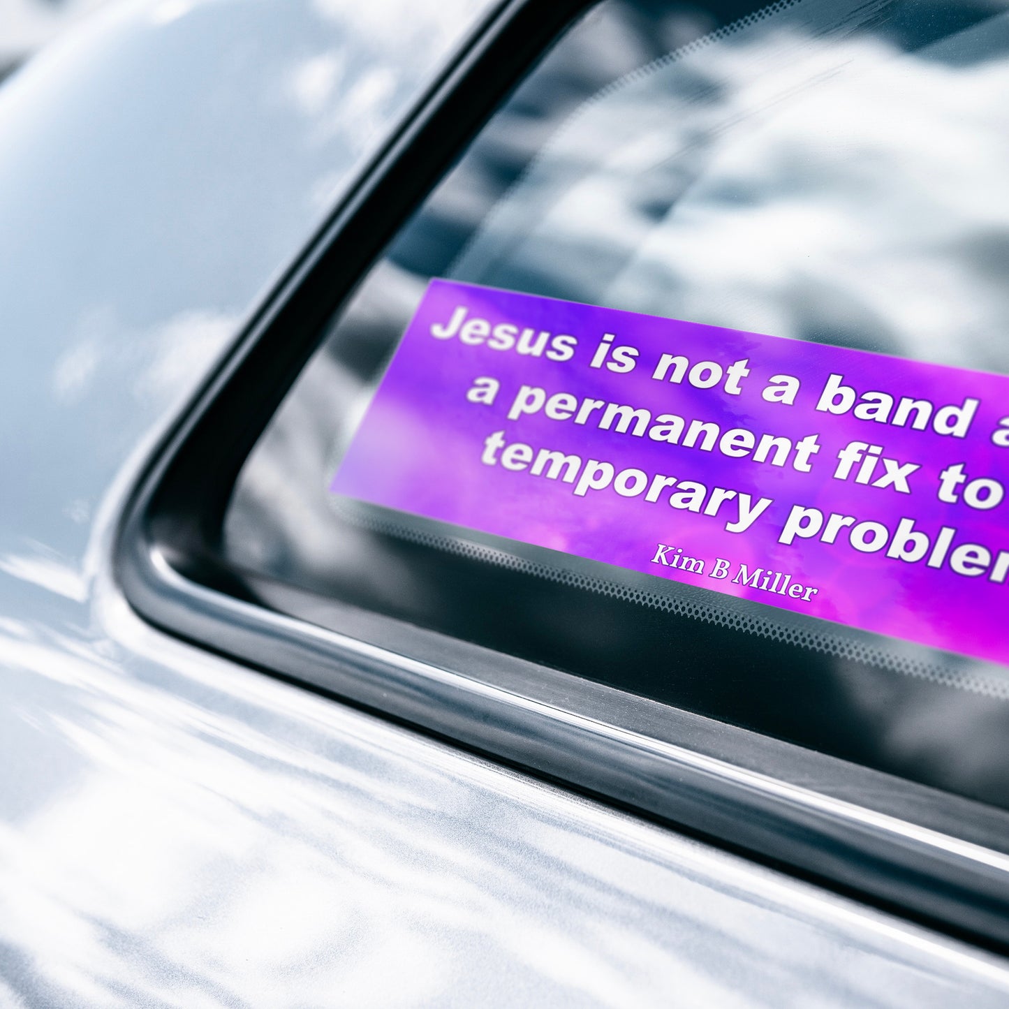 Jesus Band Aid Bumper/Laptop Sticker Purple