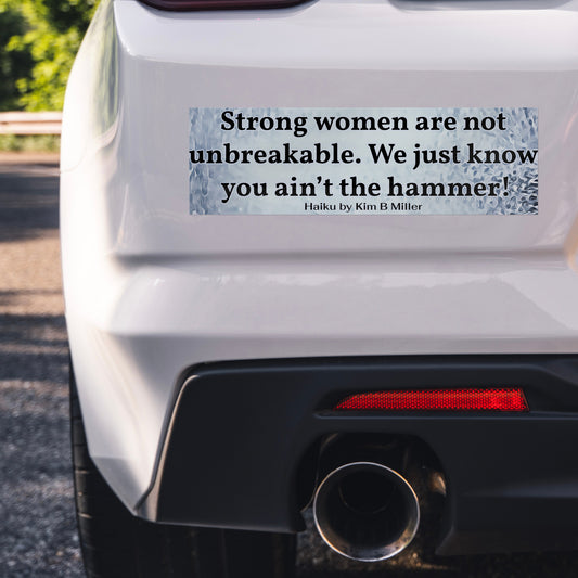 Strong Women Haiku Bumper/Laptop Sticker Gray (Large Font)