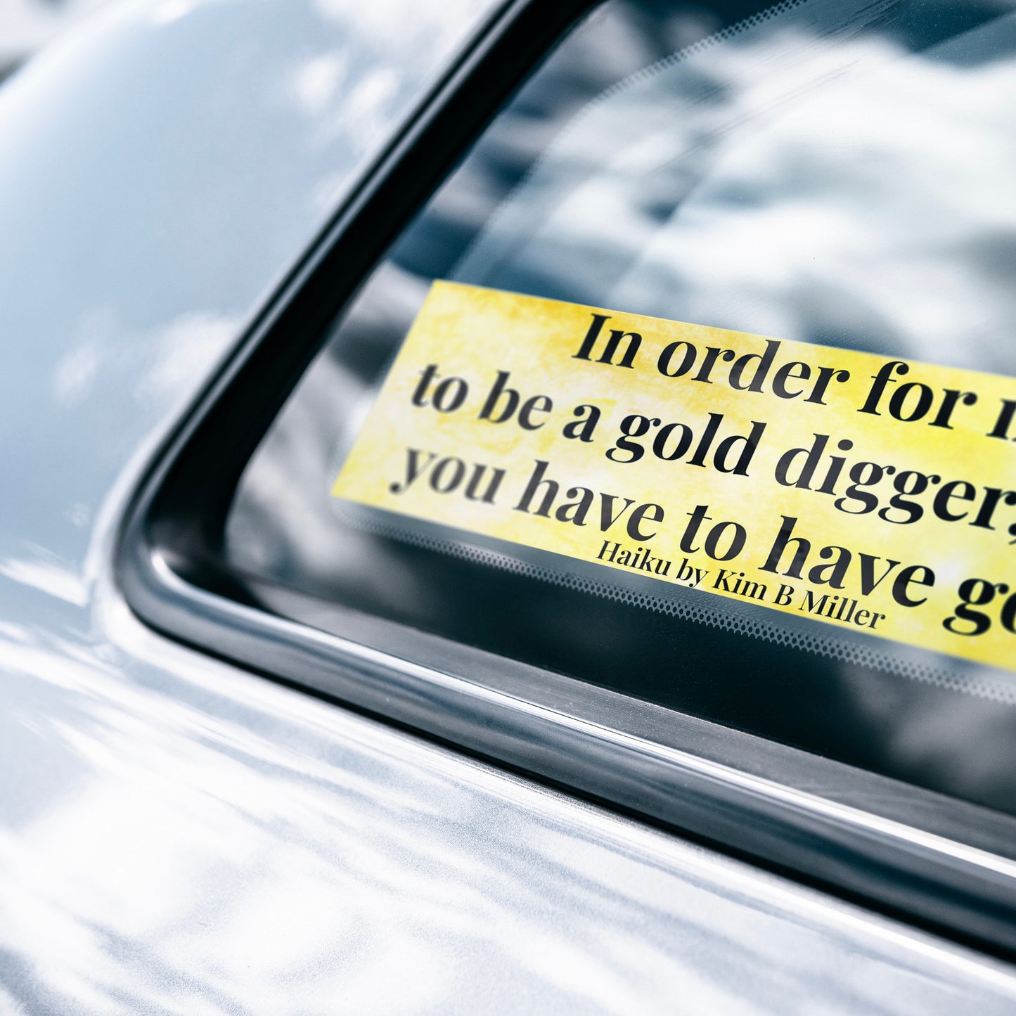 Gold Digger Haiku Bumper/Laptop Sticker Yellow