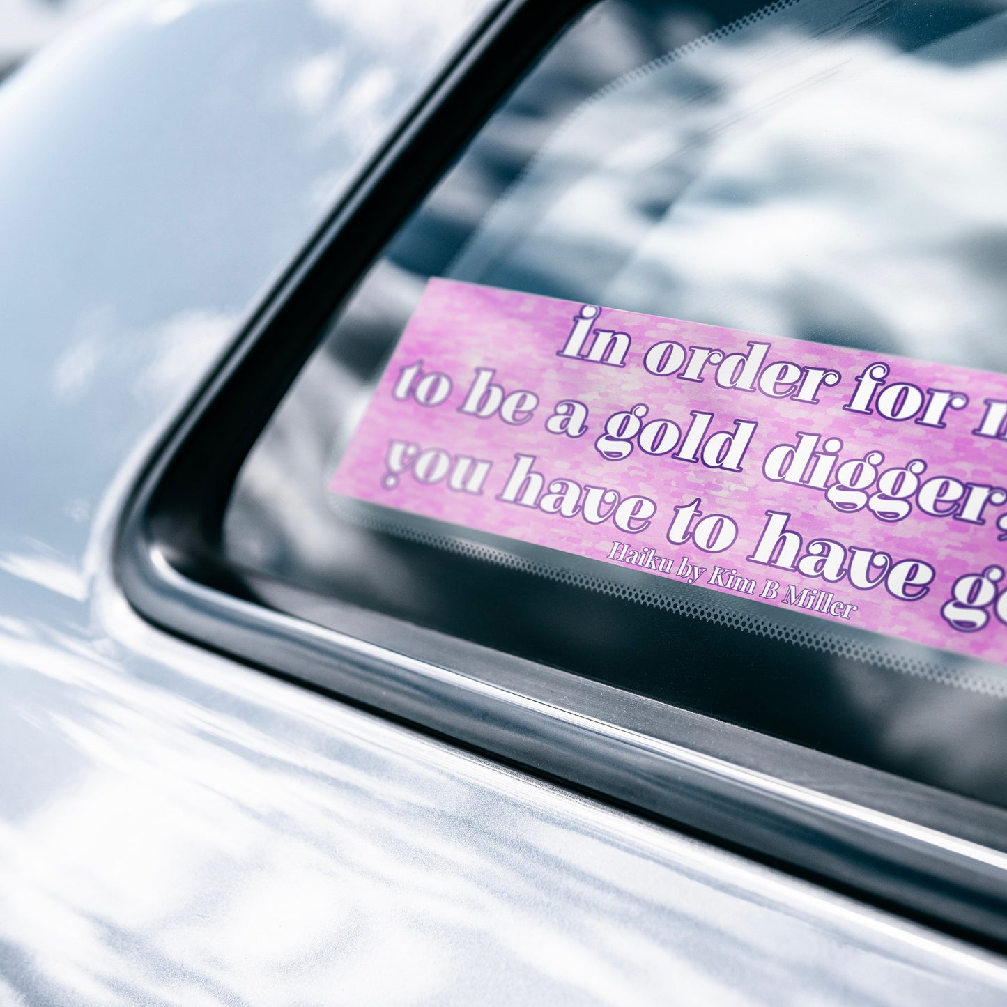 Gold Digger Haiku Bumper/Laptop Sticker Lavender