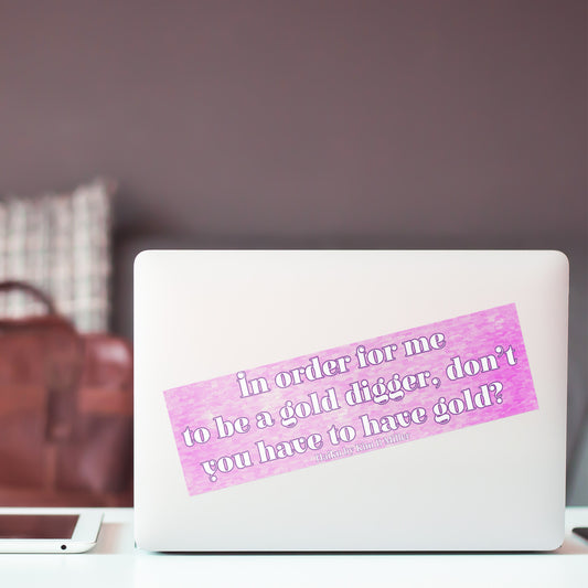 Gold Digger Haiku Bumper/Laptop Sticker Lavender