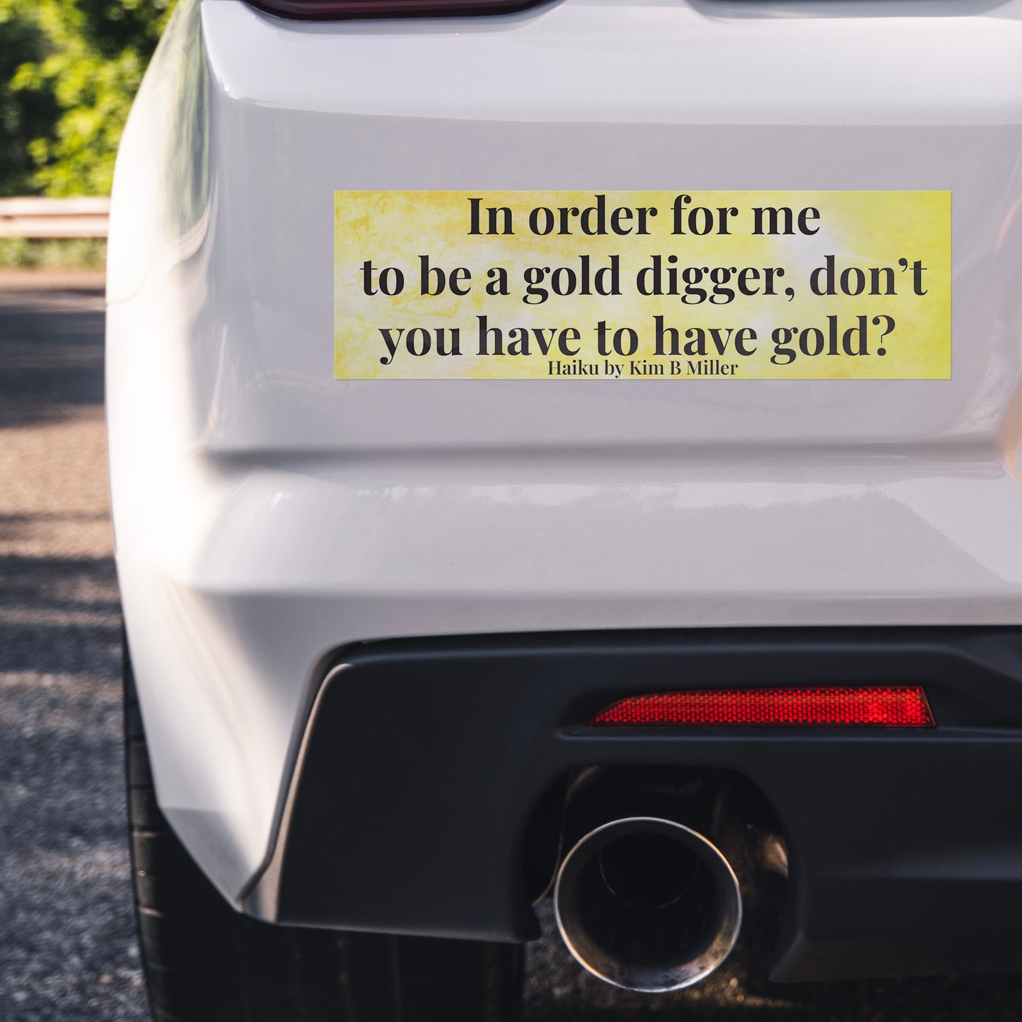 Gold Digger Haiku Bumper/Laptop Sticker Yellow